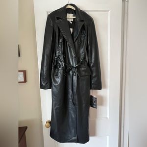 Anthropologie black faux leather jacket